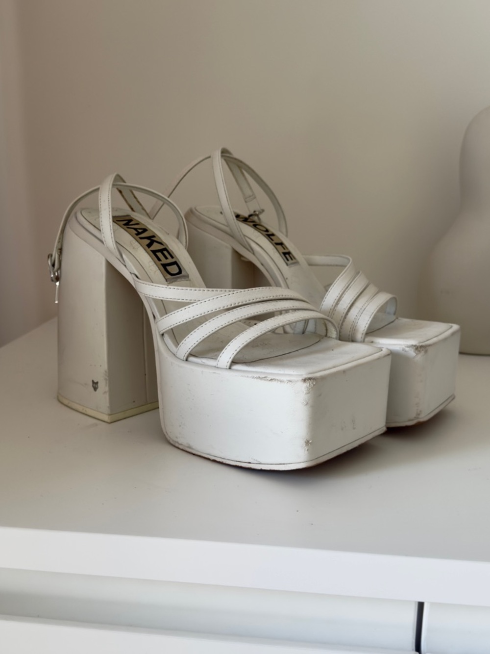 Naked Wolfe White Jada Platform Heels - Picture 2 of 5